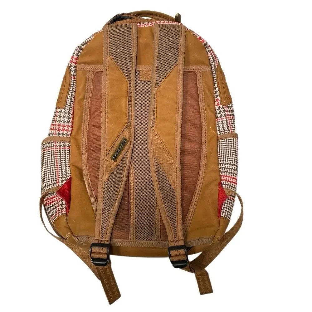 Sprayground Turbo 500 DLXV‎ plaid limited edition backpack tan vegan leather